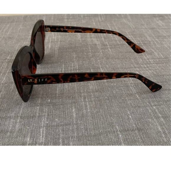 New DIFF Melody Womens Amber Tortoise Pattern Tinted Lenses Cat Eye Sunglasses main image 5